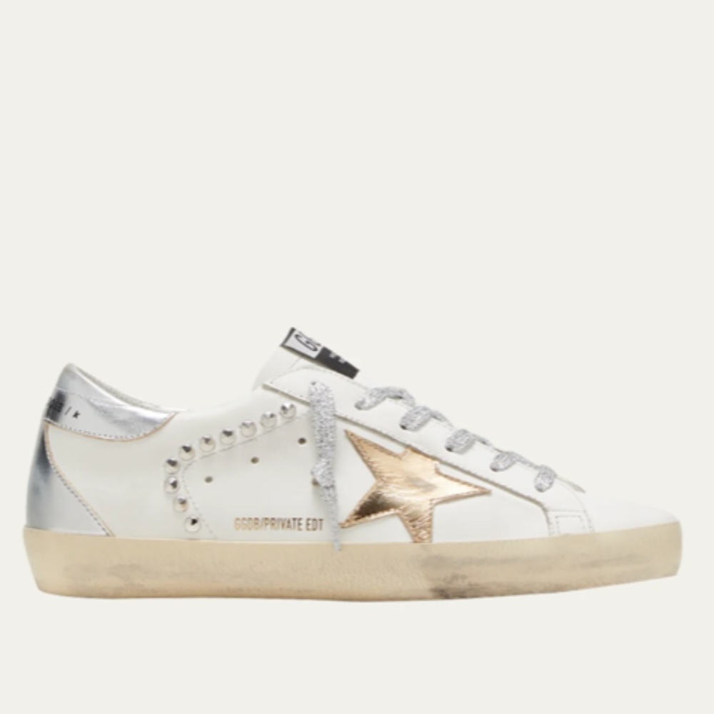 Golden Goose Superstar Metallic Stud Low-Top Sneakers 4960 - Retail $715